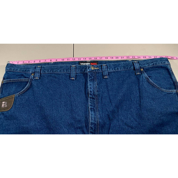 Wrangler Riggs Workwear 58W 24L Denim Blue Jeans Plus Pants Bottom Medium Wash - Picture 6 of 8